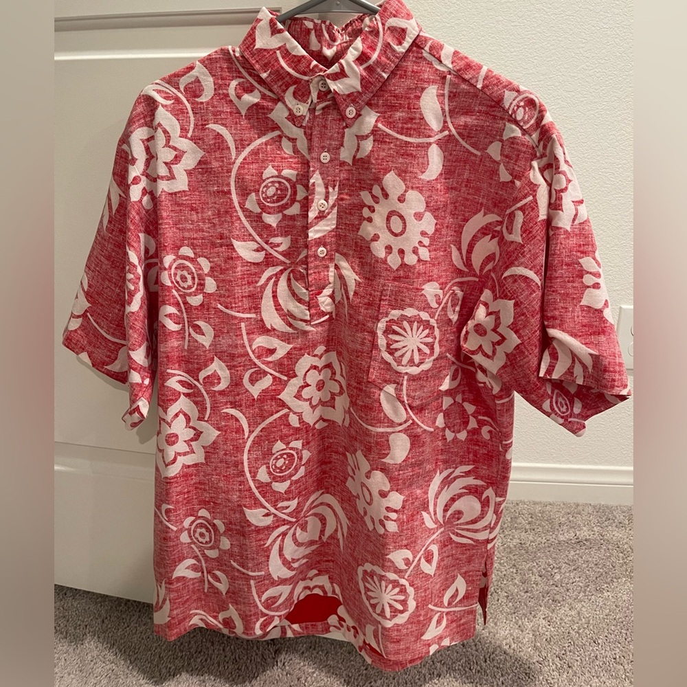 Men’s Vintage Andrade Hawaiian Polo Shirt, Size Large.